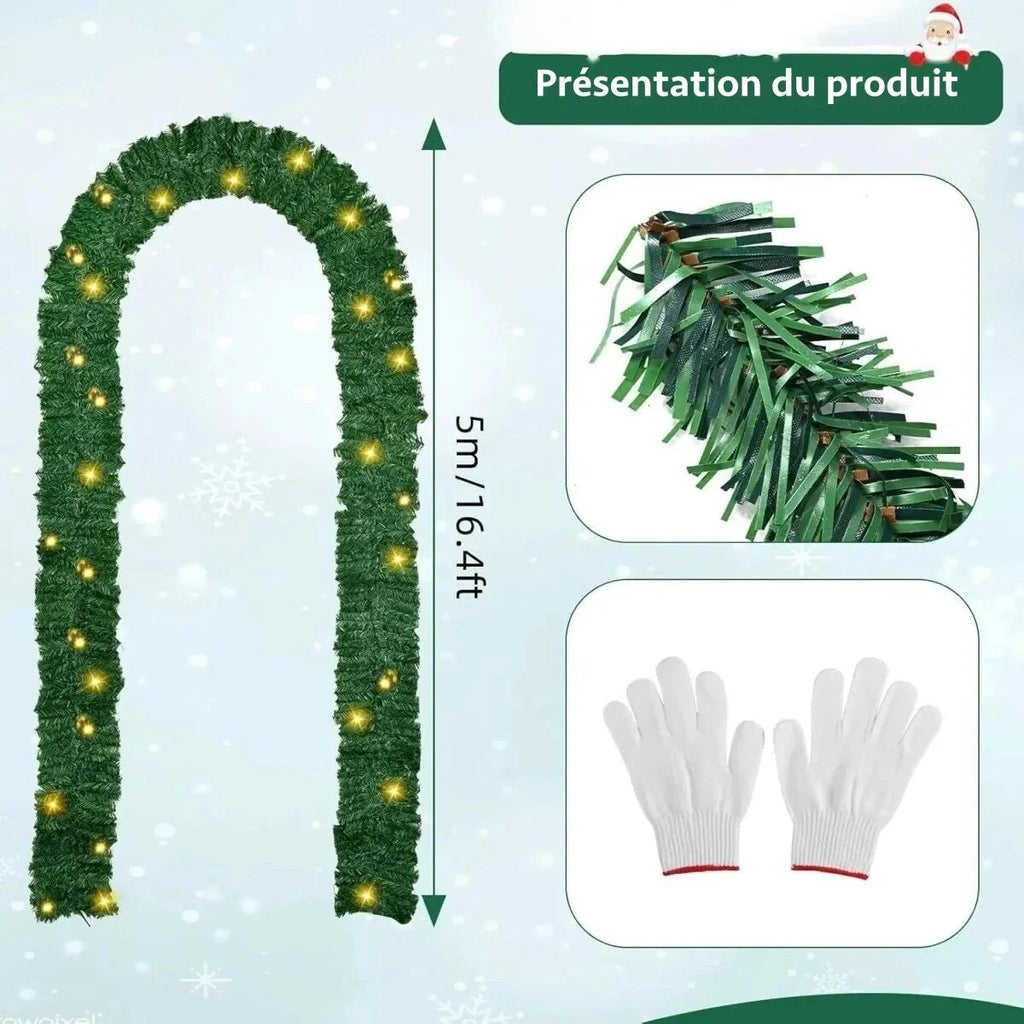 Guirlande lumineuse de sapin artificiel – blanc chaud