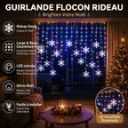 Guirlande lumineuse flocons de neige – pour fenêtres décorées