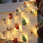 Guirlande lumineuse motifs de Noël – alimentation à piles