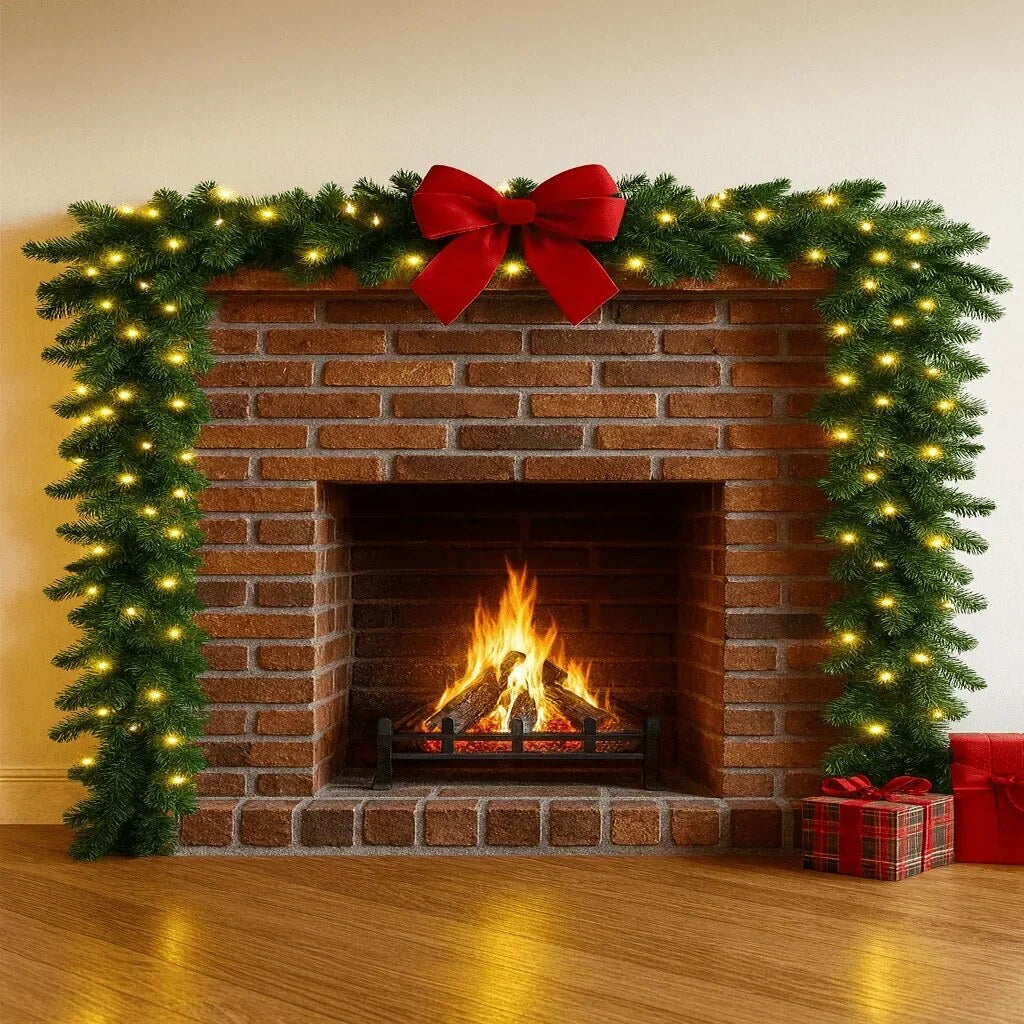 Guirlande lumineuse – sapin artificiel et LED blanc chaud