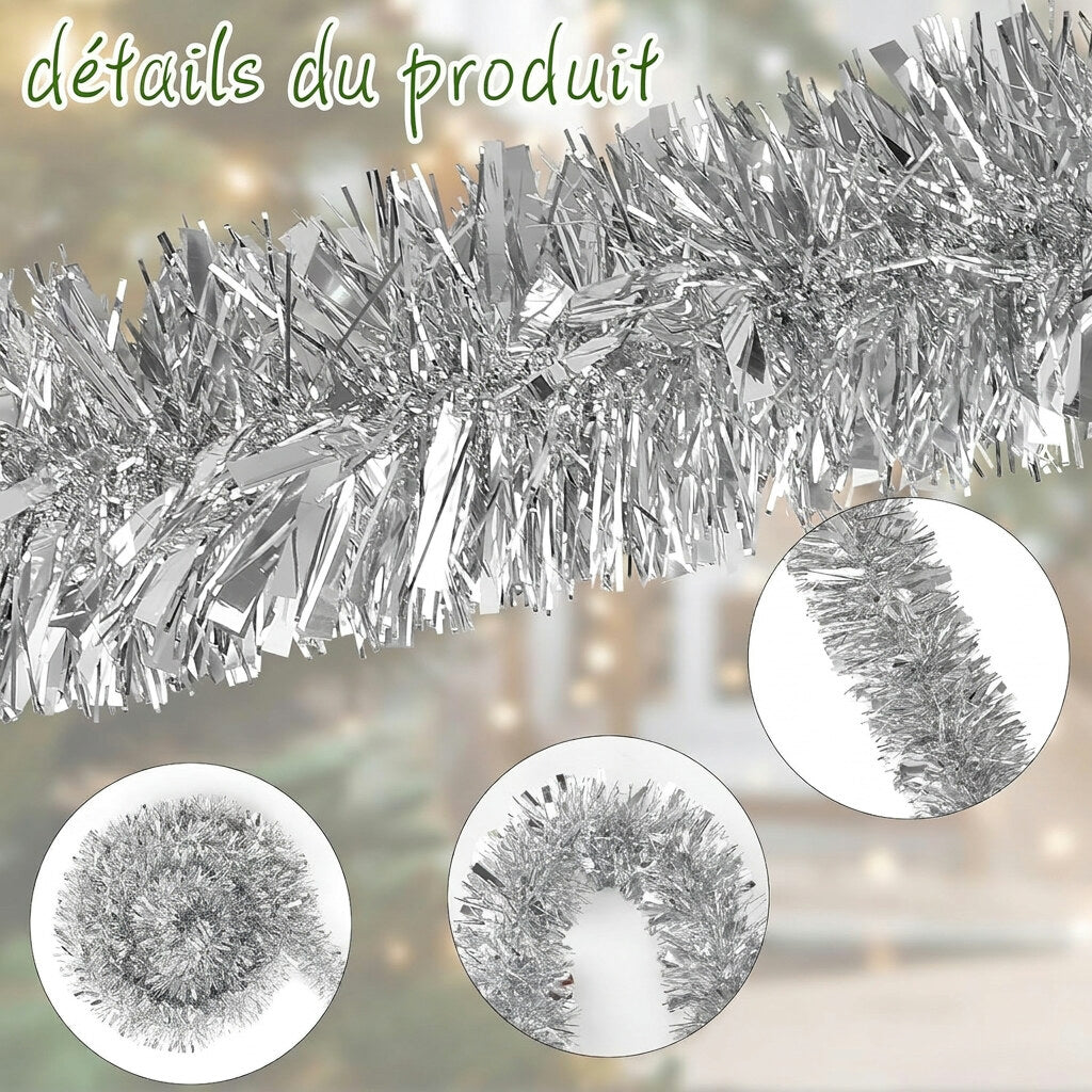Guirlande scintillante argentée – déco de Noël pailletée