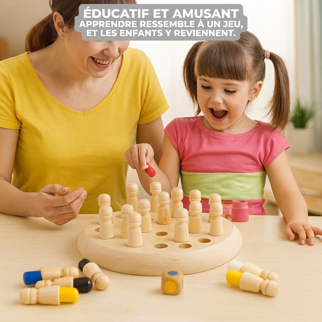 Enfant jouant avec le plateau de mémoire