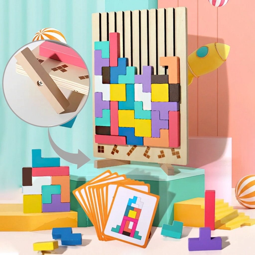 Le puzzle sur son chevalet avec les cartes modèles