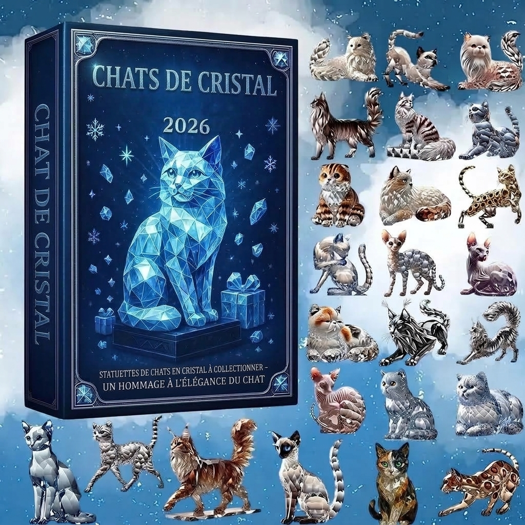 Katzen Adventskalender - 24 Acryl-Figuren für Katzenliebhaber