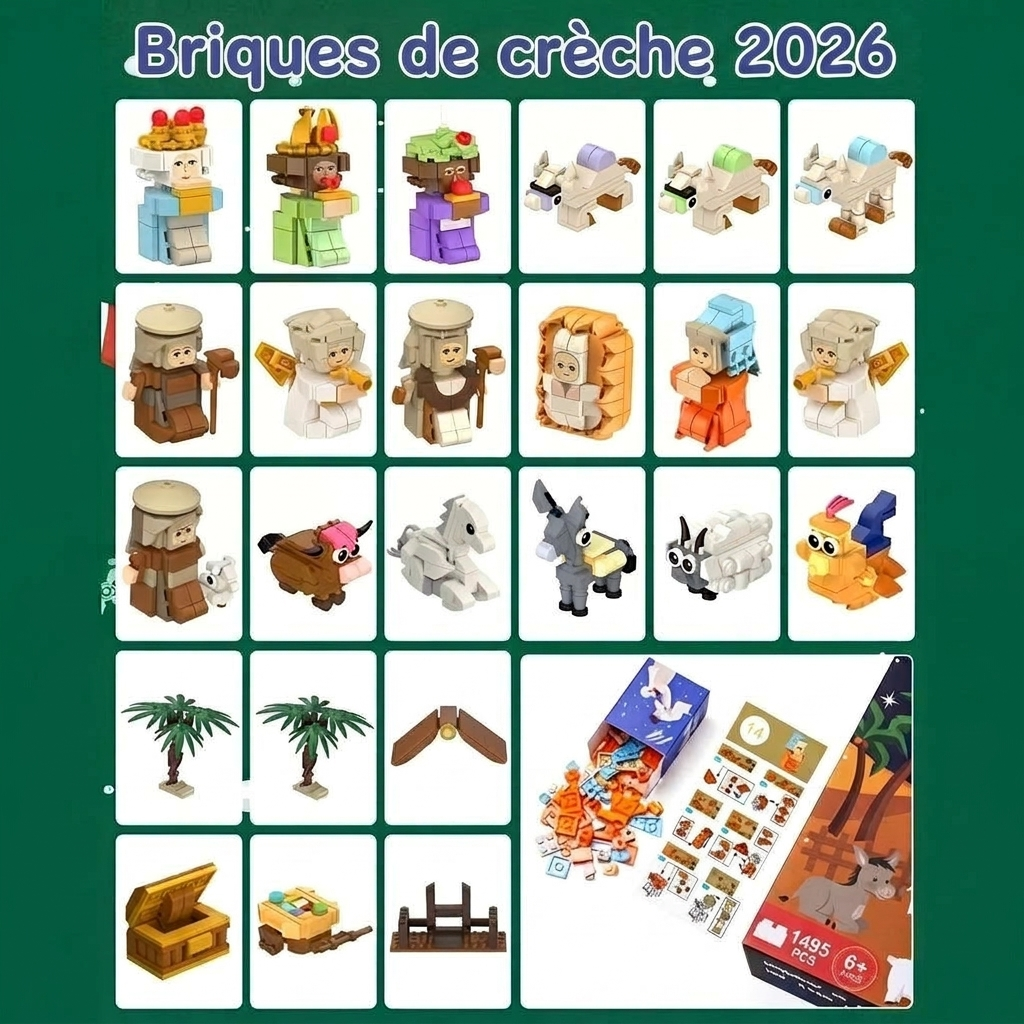 Krippen Adventskalender 2026 - 24 Bausteine-Sets zum Zusammenbauen