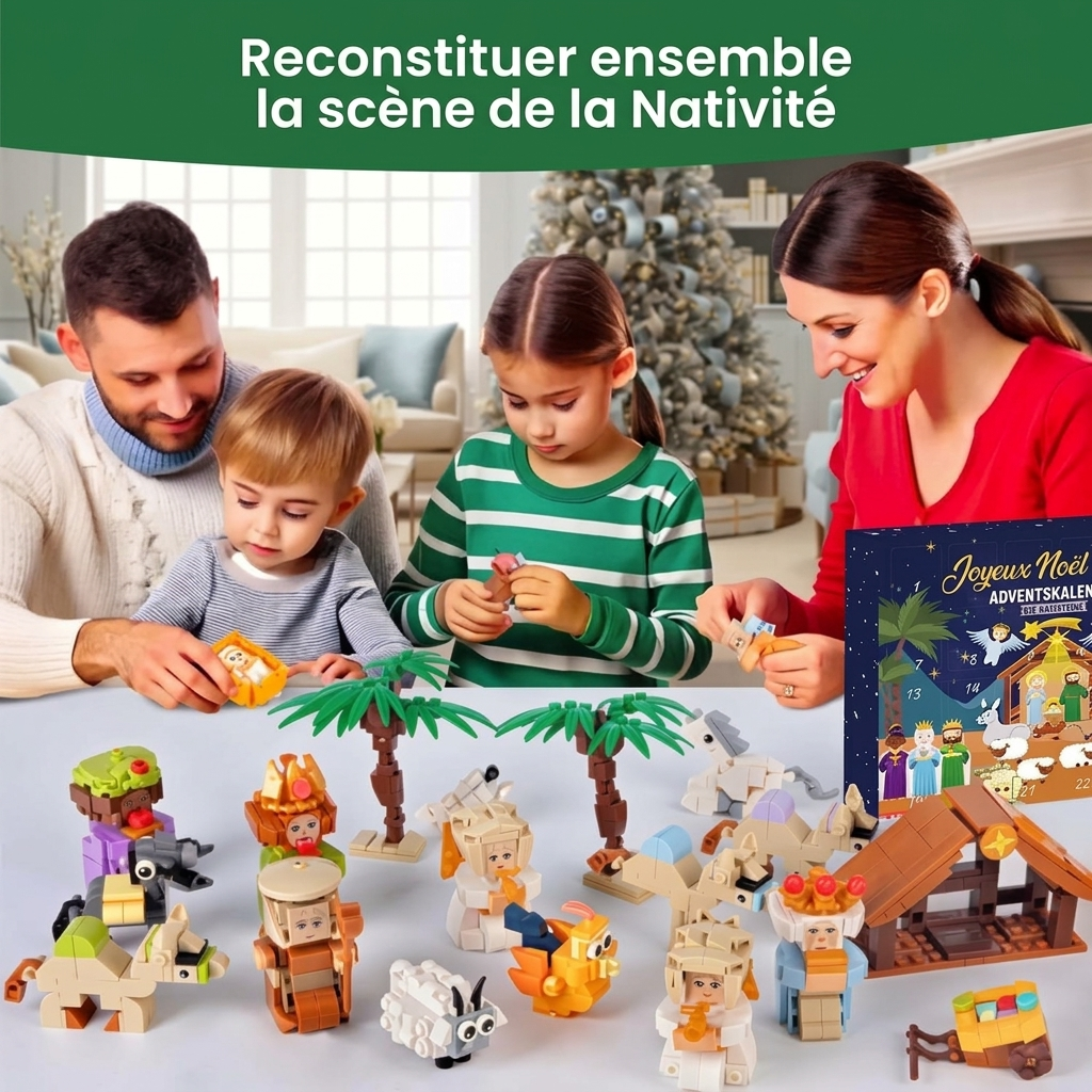Krippen Adventskalender 2026 - 24 Bausteine-Sets zum Zusammenbauen