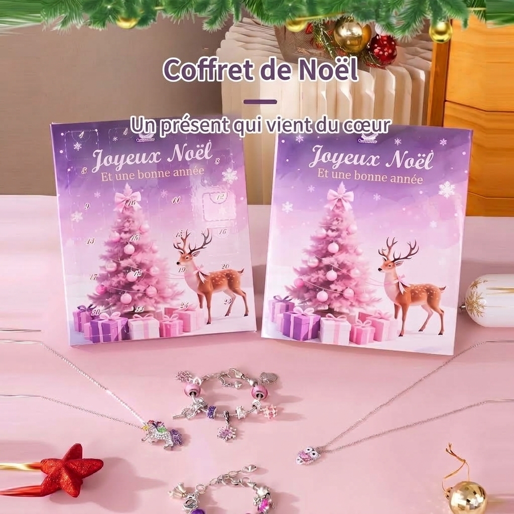 Schmuck Adventskalender 2026 - 24 Charms und Armband-Set