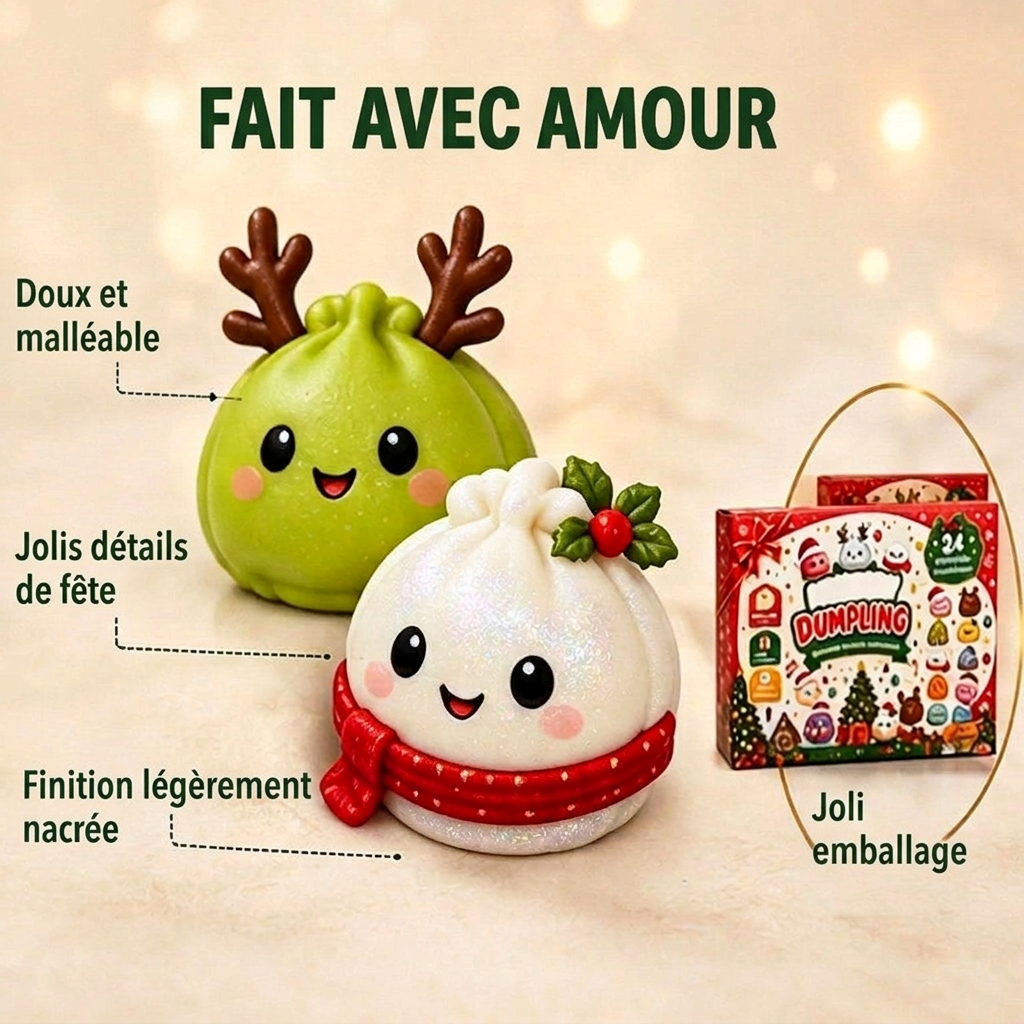 Squishy Adventskalender 2026 - 24 weiche Anti-Stress-Figuren