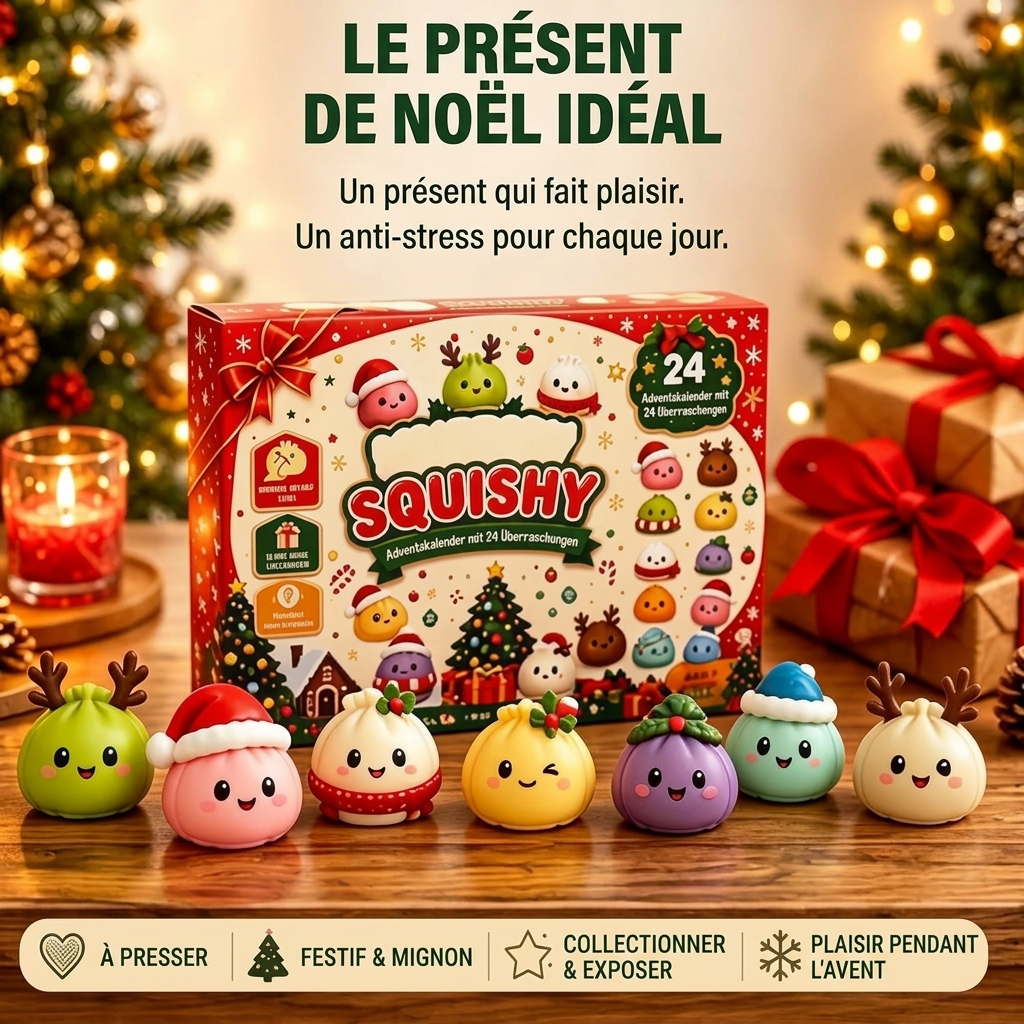 Squishy Adventskalender 2026 - 24 weiche Anti-Stress-Figuren