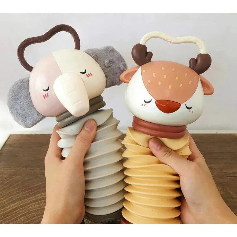 Hochet accordéon – figurine animal avec poignées et sons