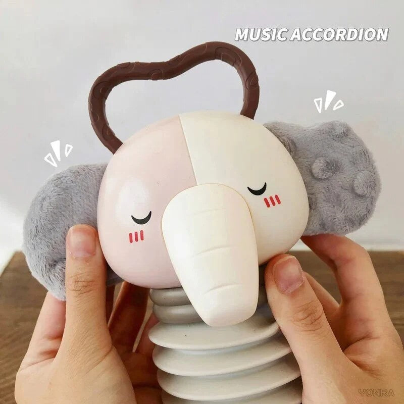 Hochet accordéon – figurine animal avec poignées et sons