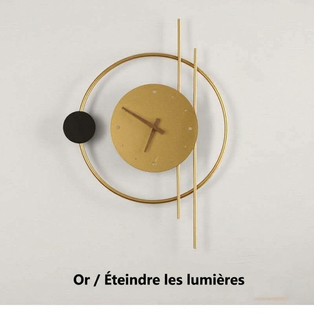 Horloge murale avec LED – Design métal et acrylique moderne
