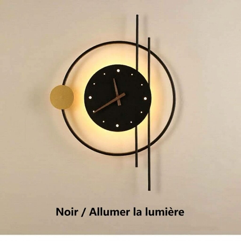 Horloge murale avec LED – Design métal et acrylique moderne