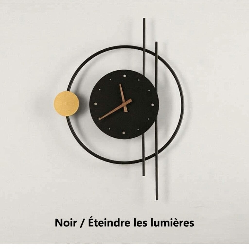 Horloge murale avec LED – Design métal et acrylique moderne