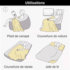 Quatre utilisations : canapé, voiture, sieste et lit