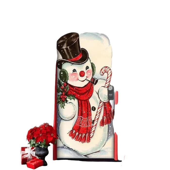 Housse de porte Noël – motifs festifs imprimés en polyester