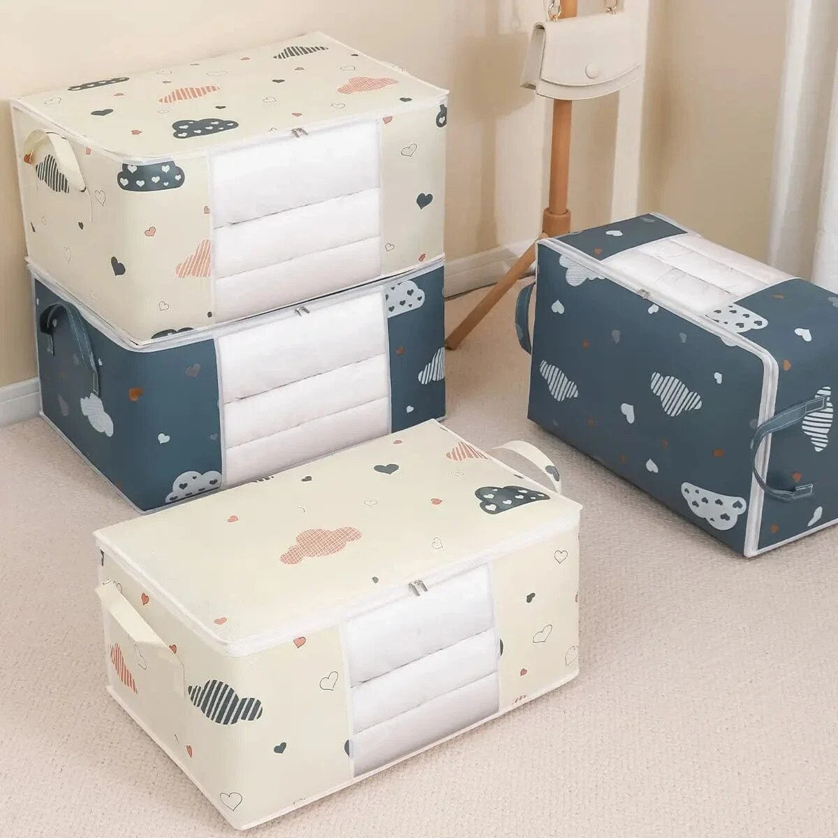 Housse de rangement pour couette – Polyester avec motifs nocturnes
