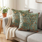 Housses de coussins imprimées – motifs botaniques vintage