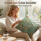 Housses de coussins imprimées – motifs botaniques vintage