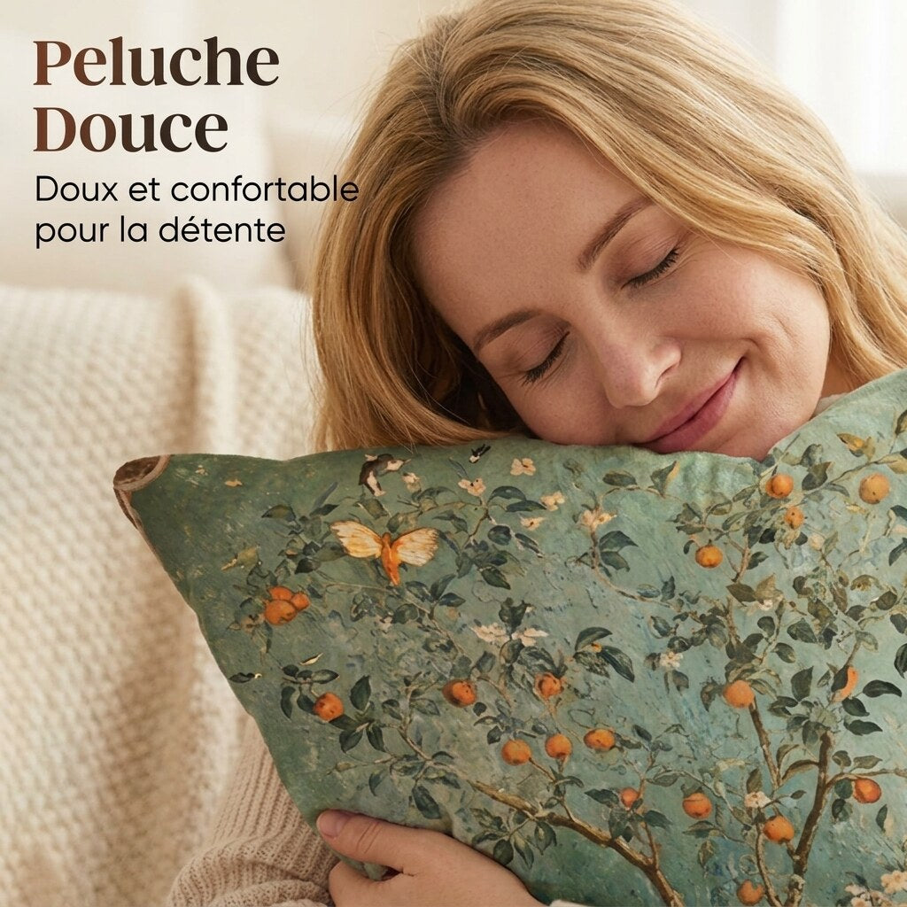 Housses de coussins imprimées – motifs botaniques vintage
