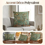 Housses de coussins imprimées – motifs botaniques vintage