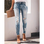 Jean skinny femme – Coupe ajustée taille montée délavé