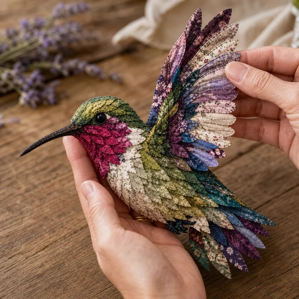 Kit de patchwork textile oiseau – loisir créatif sans couture
