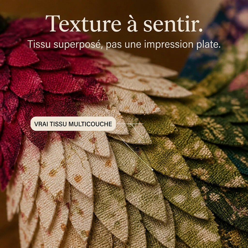 Kit de patchwork textile oiseau – loisir créatif sans couture