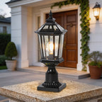 Lampadaire solaire pour poteau – verre 360°, télécommande