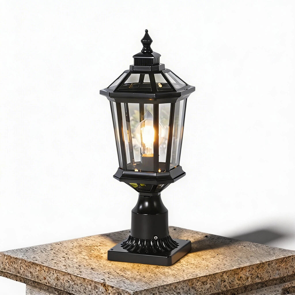 Lampadaire solaire pour poteau – verre 360°, télécommande