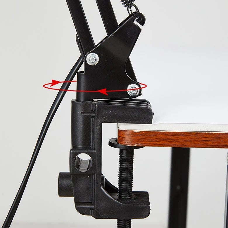 Lampe de bureau – bras oscillant articulé avec pince