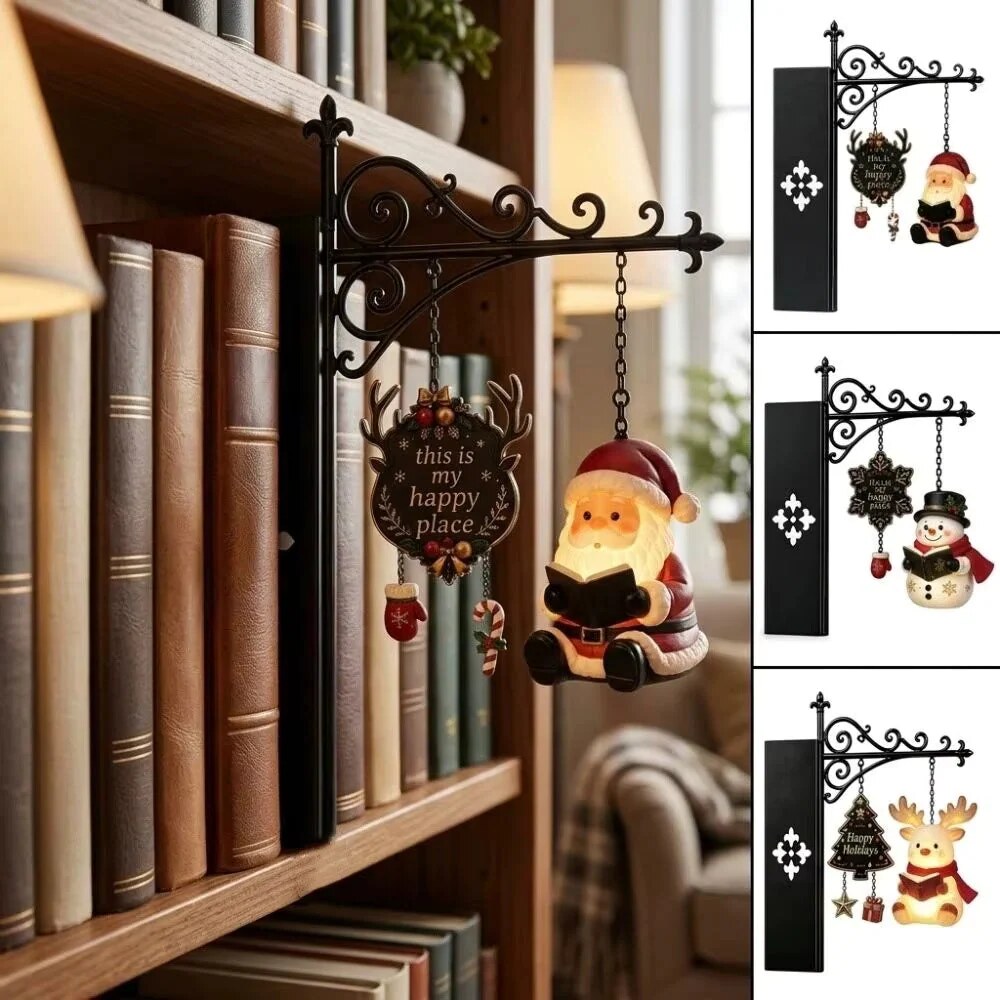 Lampe de Noël à suspendre – décoration peinte à la main