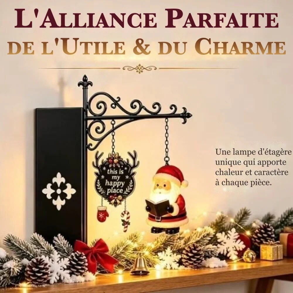 Lampe de Noël à suspendre – décoration peinte à la main