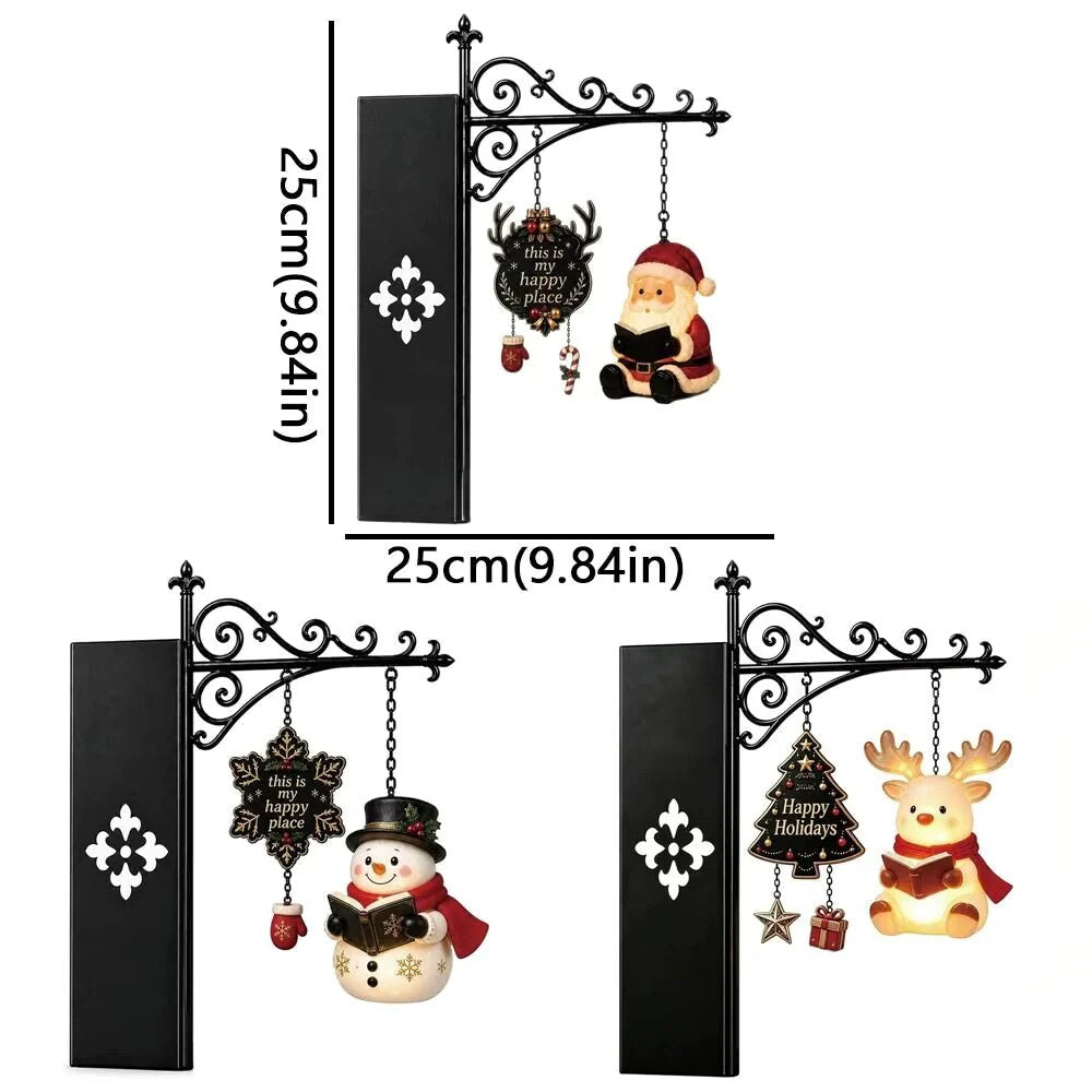 Lampe de Noël à suspendre – décoration peinte à la main