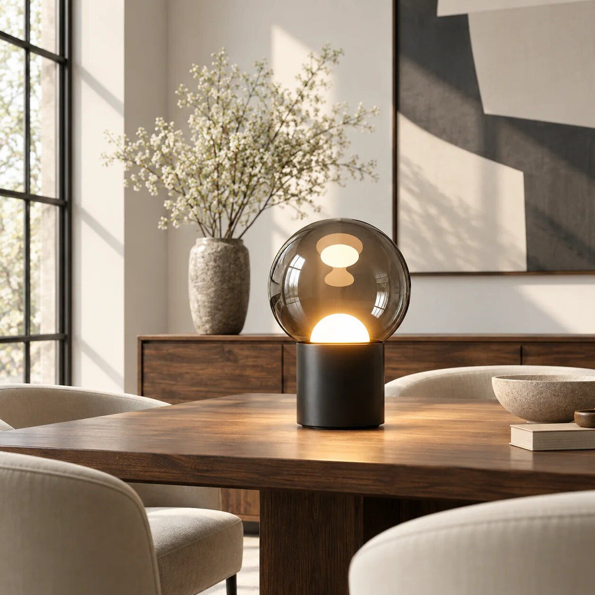 Lampe de table – batterie rechargeable, variateur LED