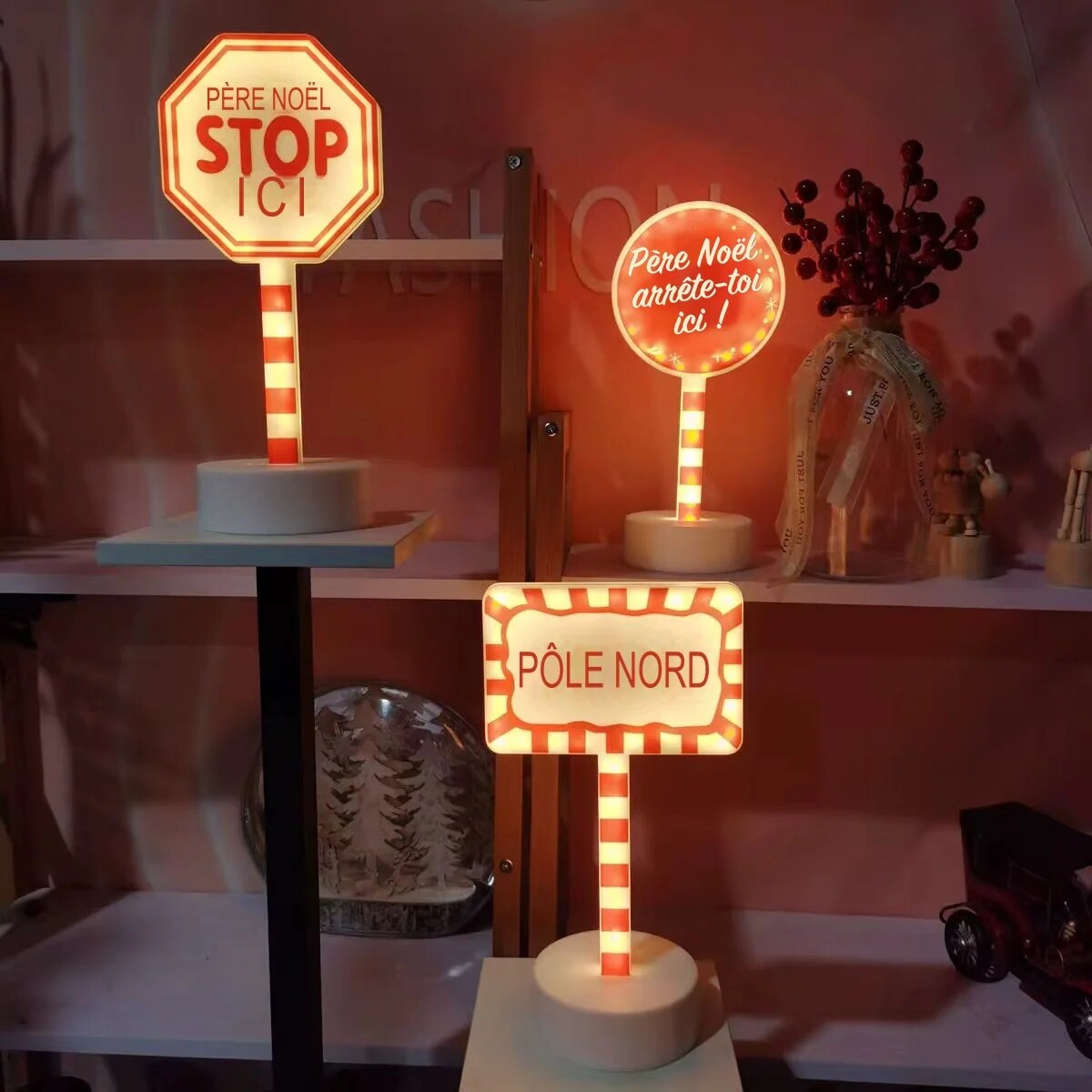 Lampe panneau indicateur rétro – veilleuse LED vintage