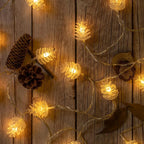 Lampe pomme de pin – LED 8 modes, blanc chaud multicolore