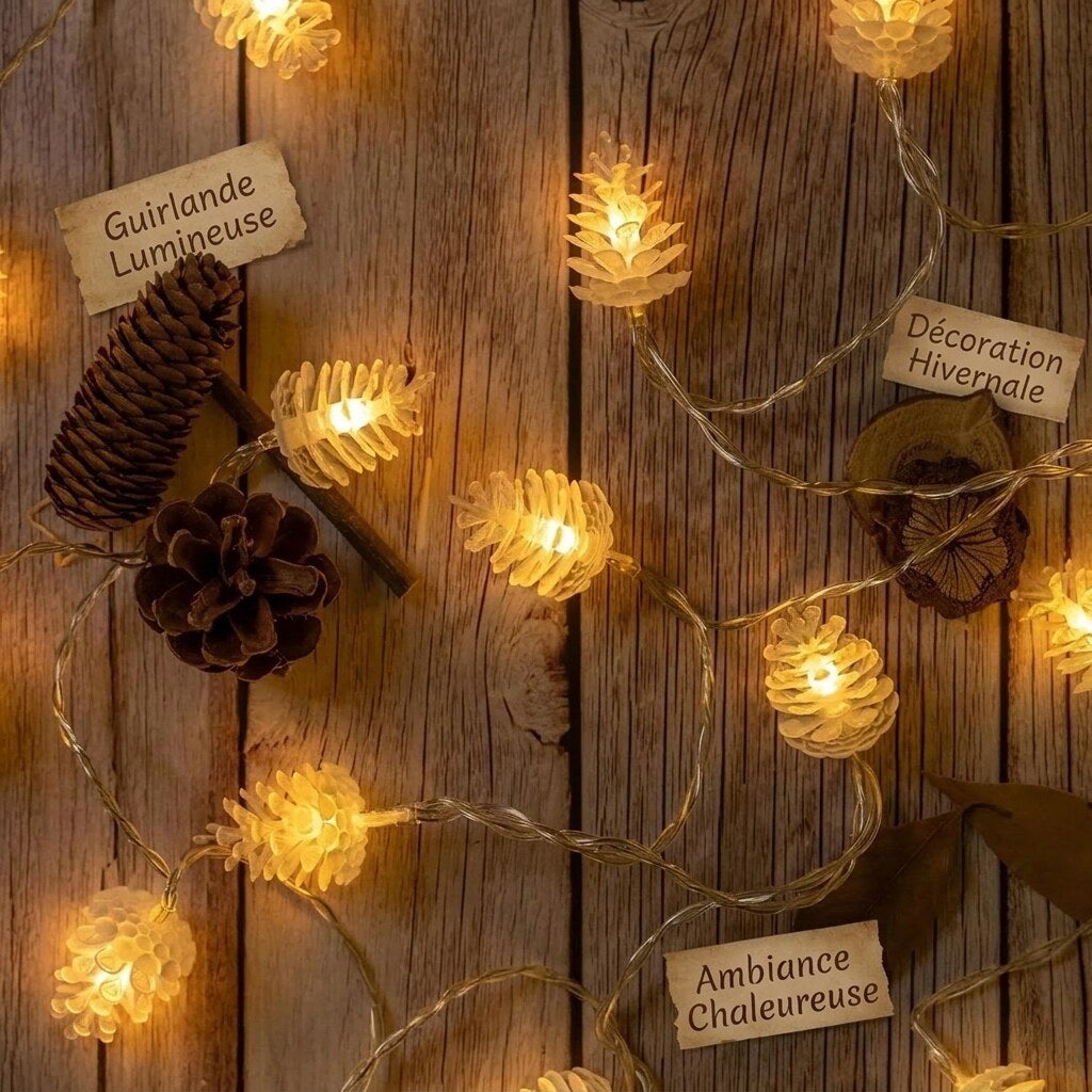 Lampe pomme de pin – luminaire LED décorative 8 modes