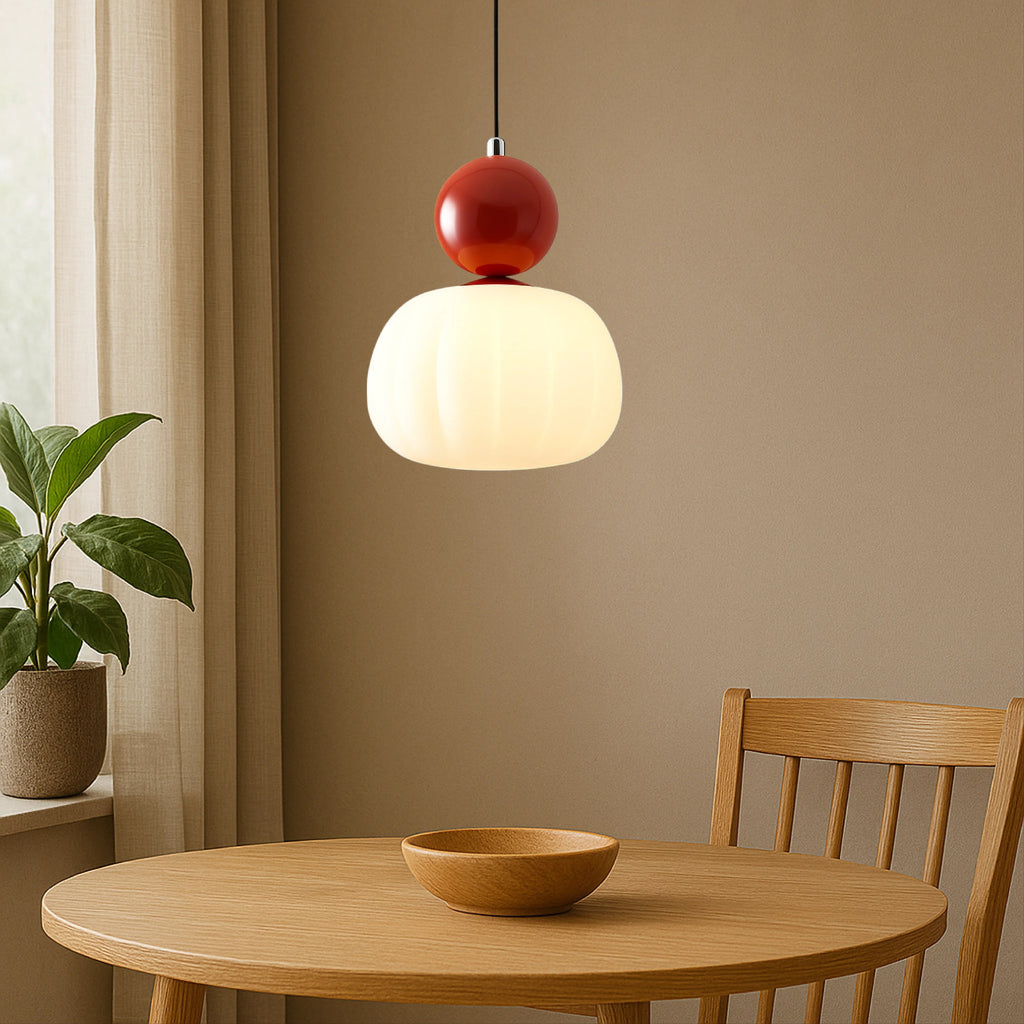 Lampe suspendue – sphère colorée effet opal pour salon
