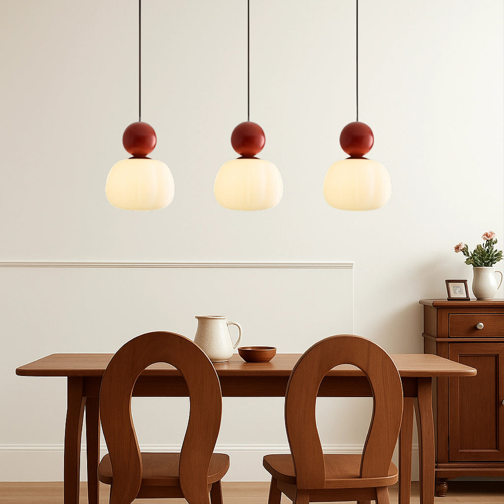 Lampe suspendue – sphère colorée effet opal pour salon