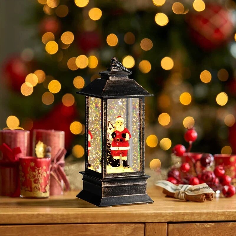 Lanterne de Noël – scène miniature lumineuse avec piles