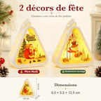Lanterne de Noël triangulaire – motifs assortis et lumineux