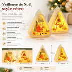 Lanterne de Noël triangulaire – motifs assortis et lumineux