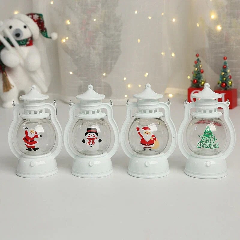 Lanterne LED à piles – décoration de Noël bonhomme neige