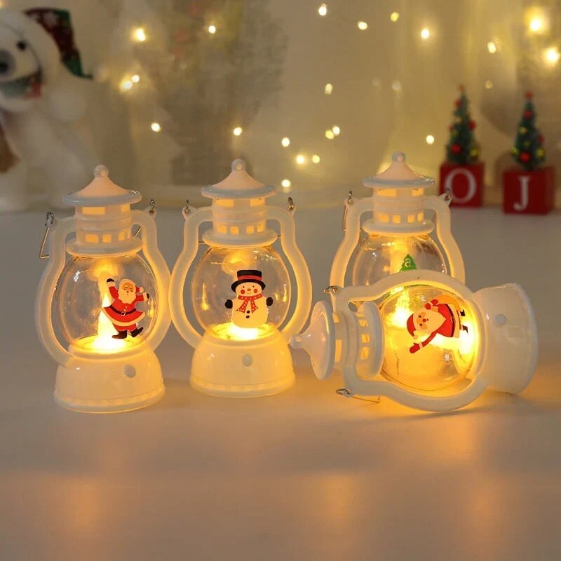 Lanterne LED à piles – décoration de Noël bonhomme neige