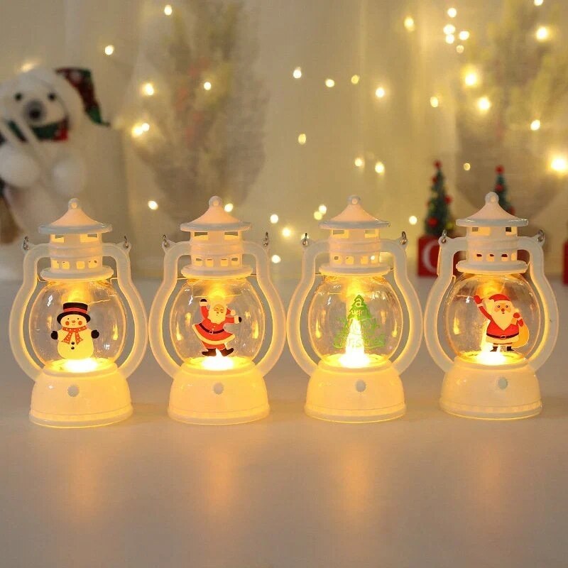 Lanterne LED à piles – décoration de Noël bonhomme neige