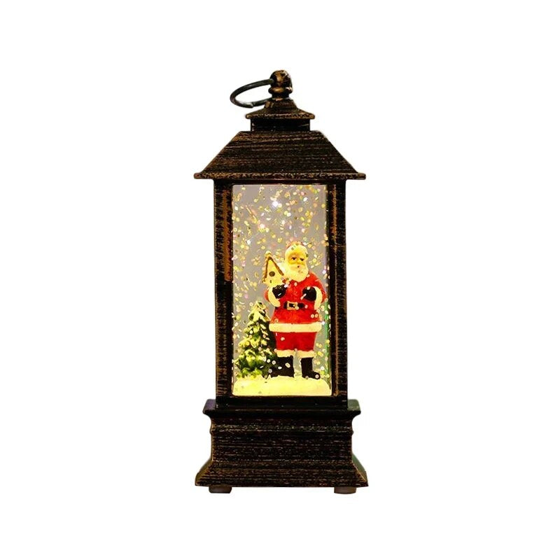 Lanterne miniature de Noël – scène festive illuminée