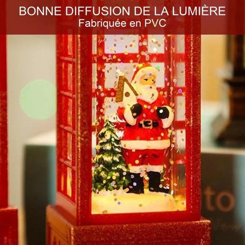 Lanterne miniature de Noël – scène festive illuminée