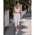 Legging capri femme – Taille haute, coton extensible