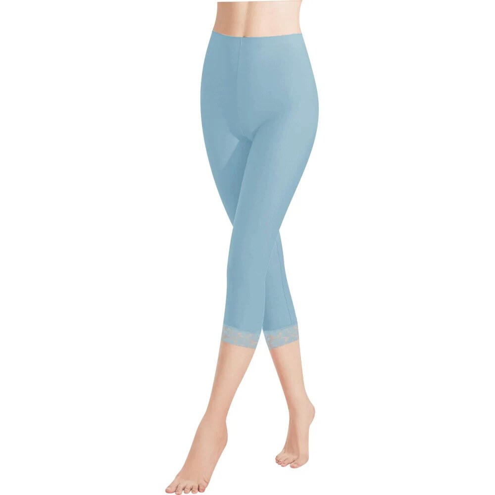 Legging capri femme – Taille haute, coton extensible